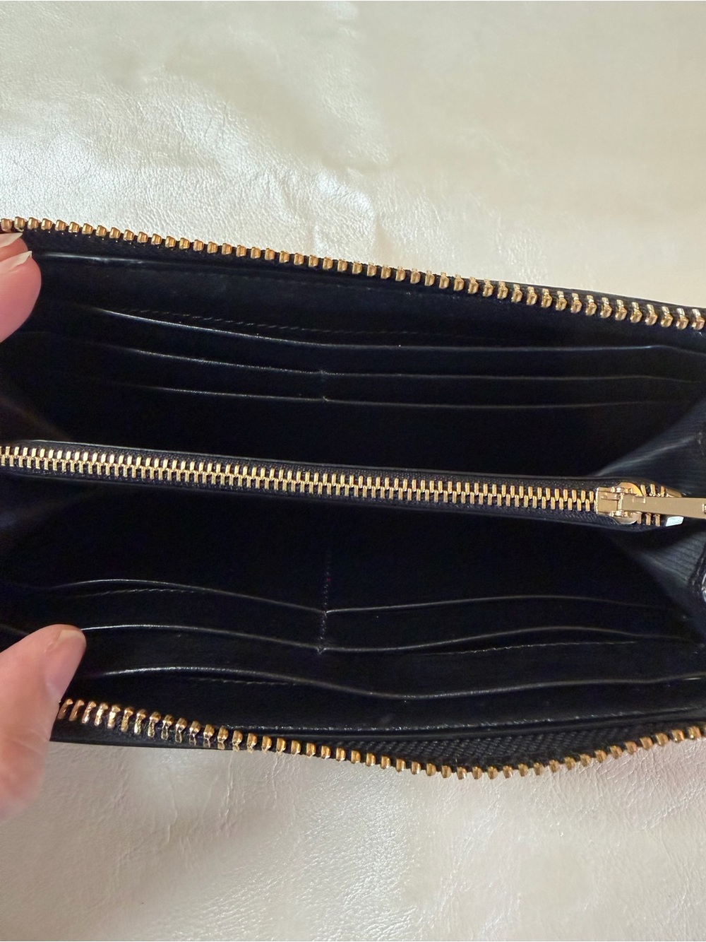 Coach Black & White Zebra Print Zip Wallet - Picture 5 of 7